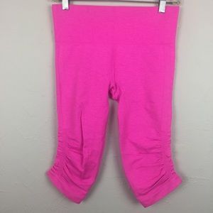 Lululemon Pink Ebb and Flow Compression Crops Sz 6